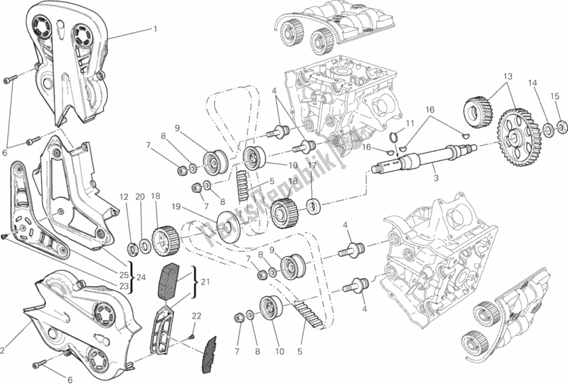 Todas as partes de Distribuzione do Ducati Diavel Carbon FL Thailand-Brasil 1200 2015